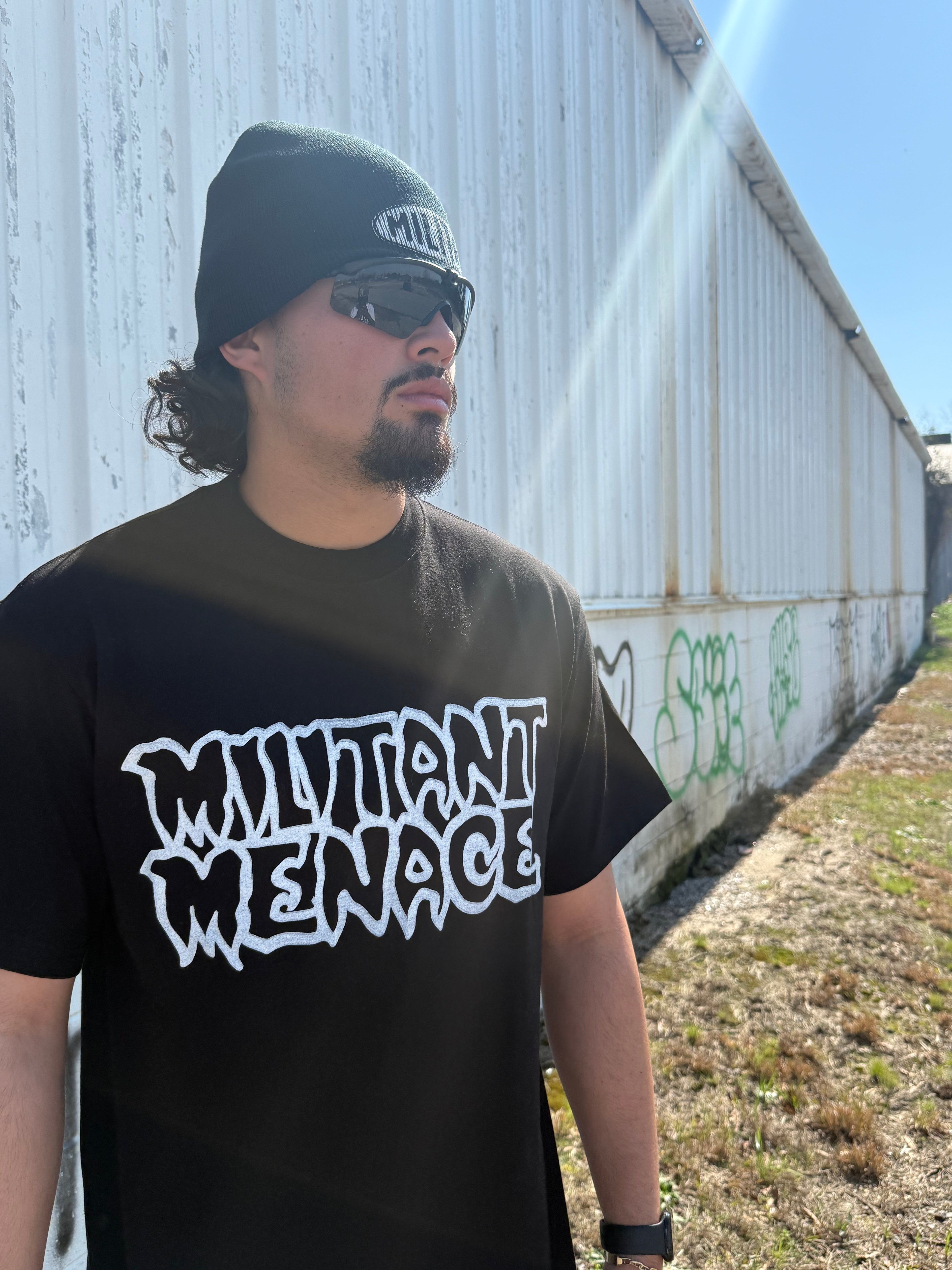 Militant Menace Spell Tee Black