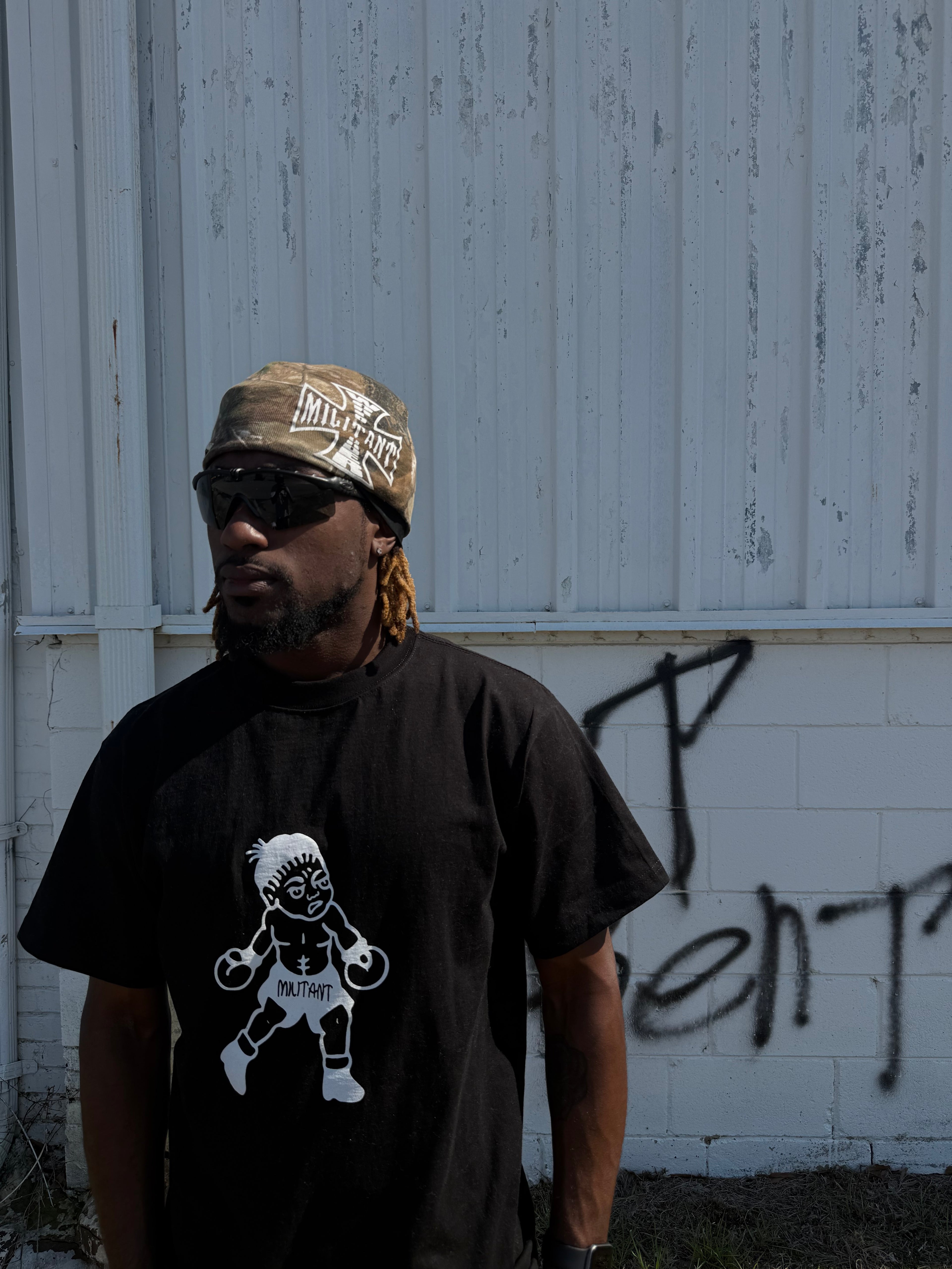 Militant Traditional Boxer Tee Black