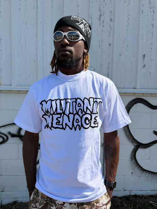 Militant Menace Spell Tee White