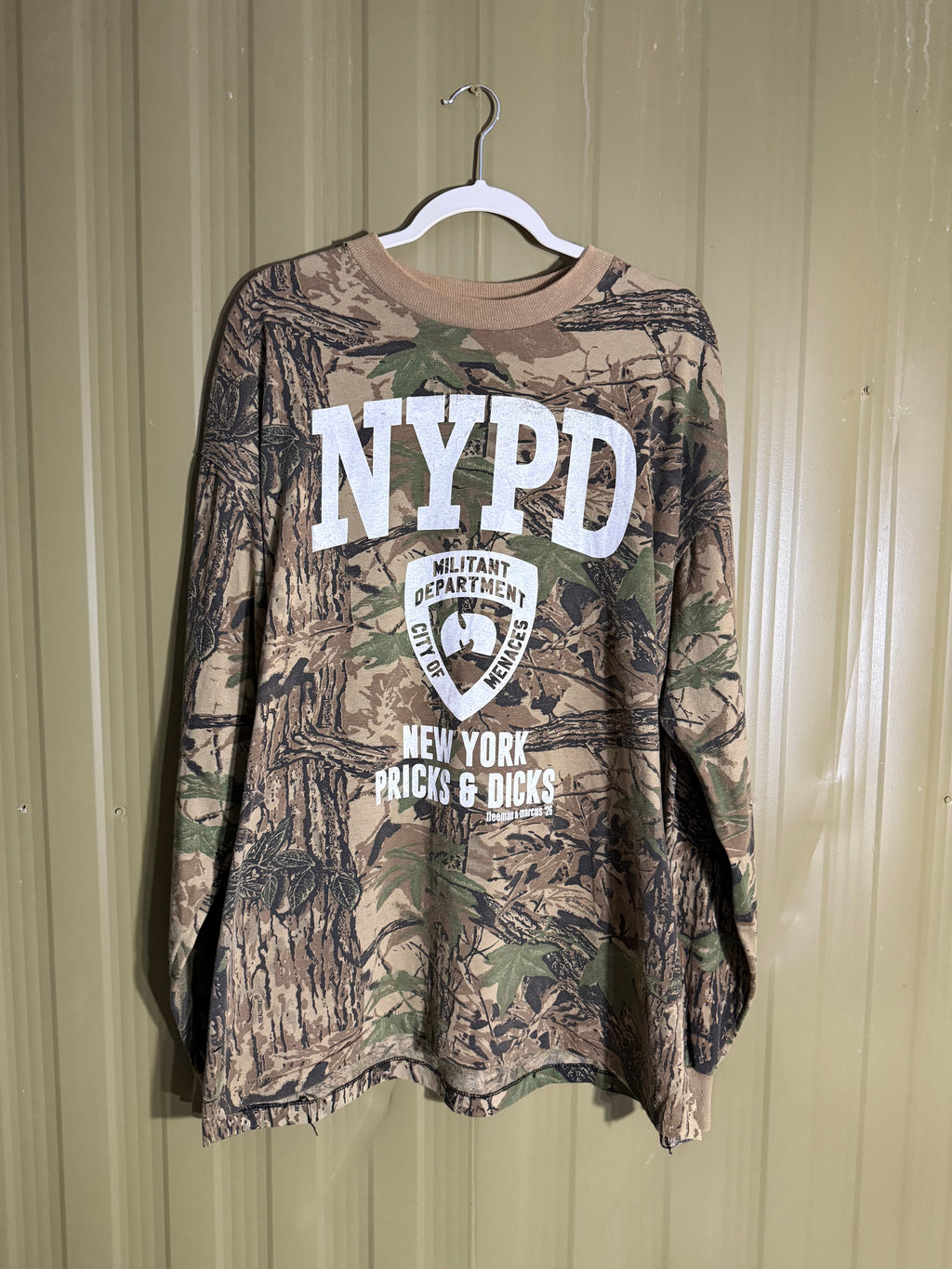 Militant Menace ‘NYPD’ Camo Longsleeve Tee