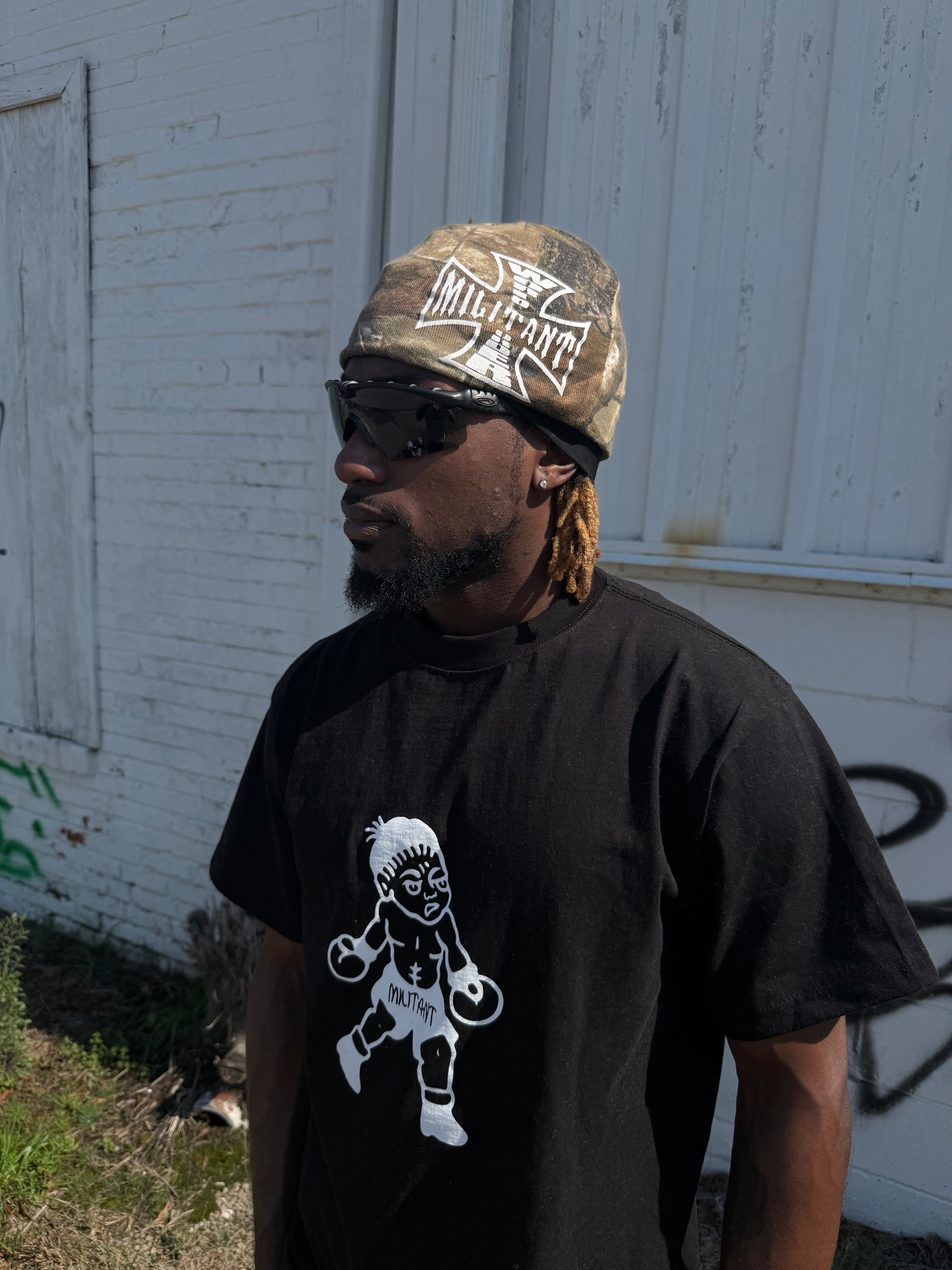 Militant Traditional Boxer Tee Black