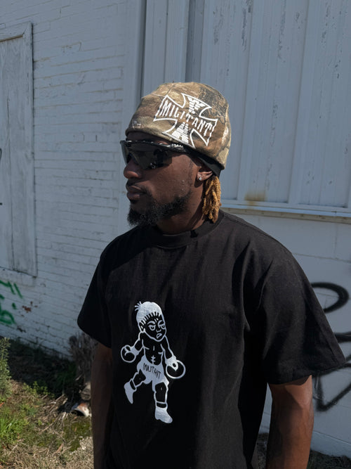 Militant Traditional Boxer Tee Black