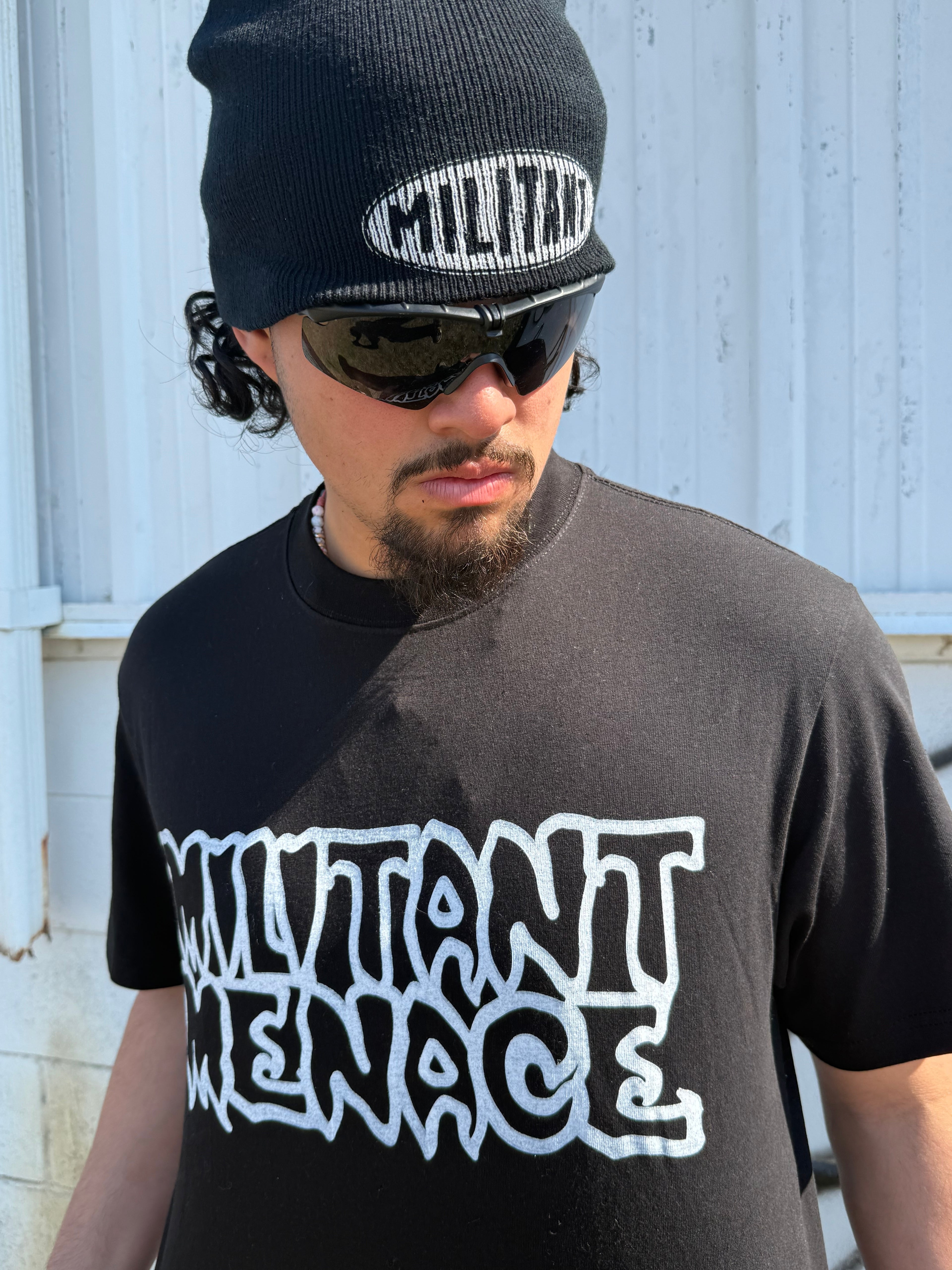 Militant Menace Spell Tee Black
