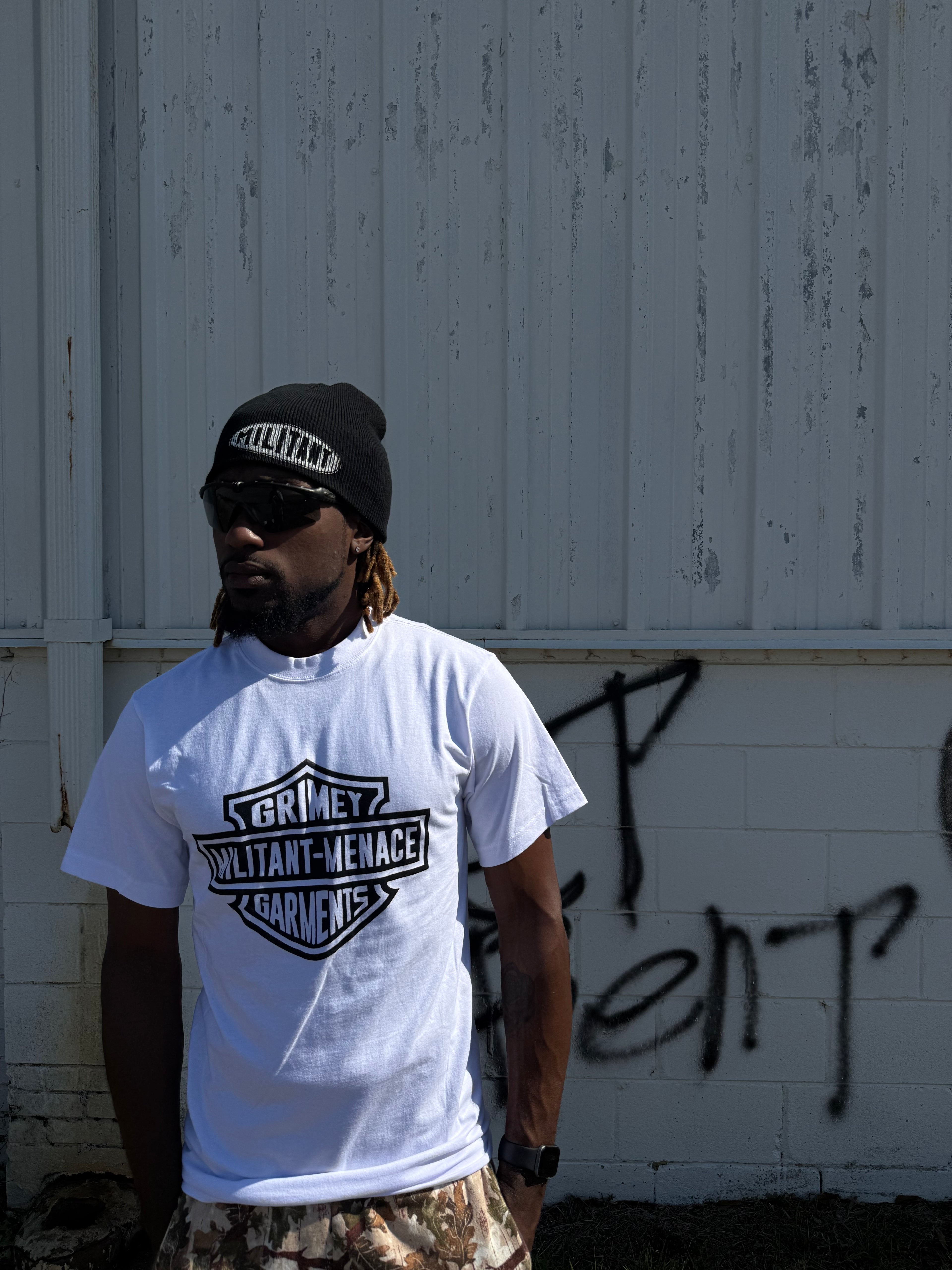 Militant Grimey Garments Tee White