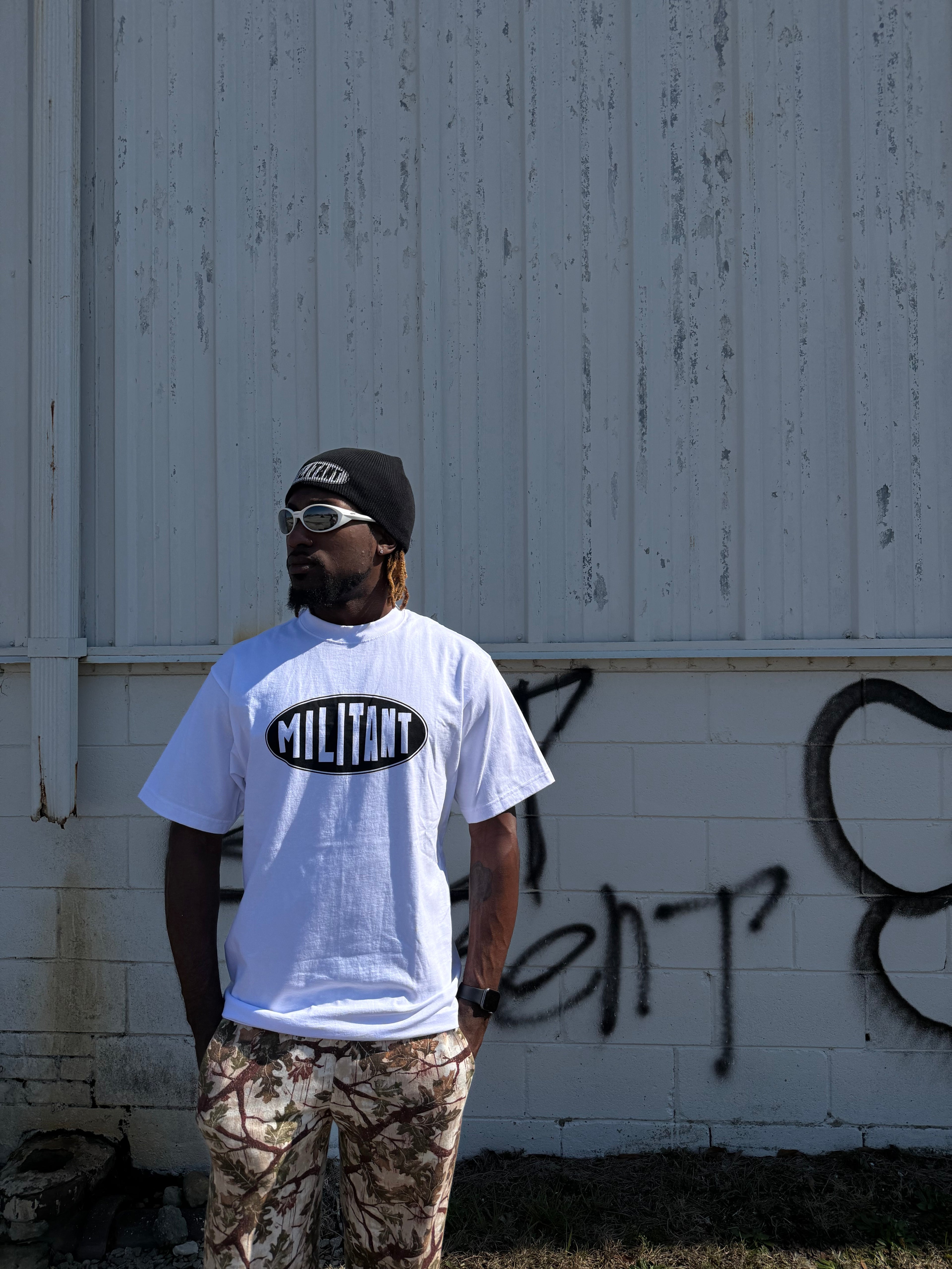 Militant Oval Uniform Tee White